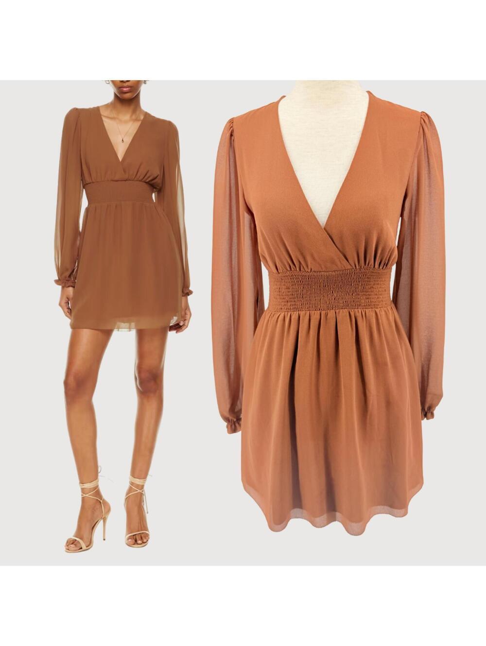 Aritzia Wilfred Wistful Mini Dress Light Birch XS